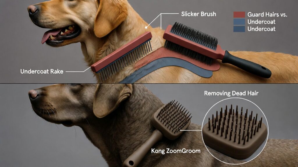 Preventative dog grooming infographic showing health benefits, proper brushing, dental care, and nail trimming for long-term canine hygiene and wellness