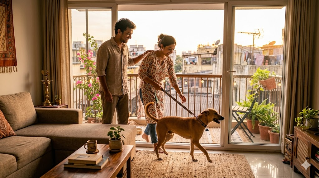 Dog adoption near me campaign showing abandoned dogs ready to be adopted